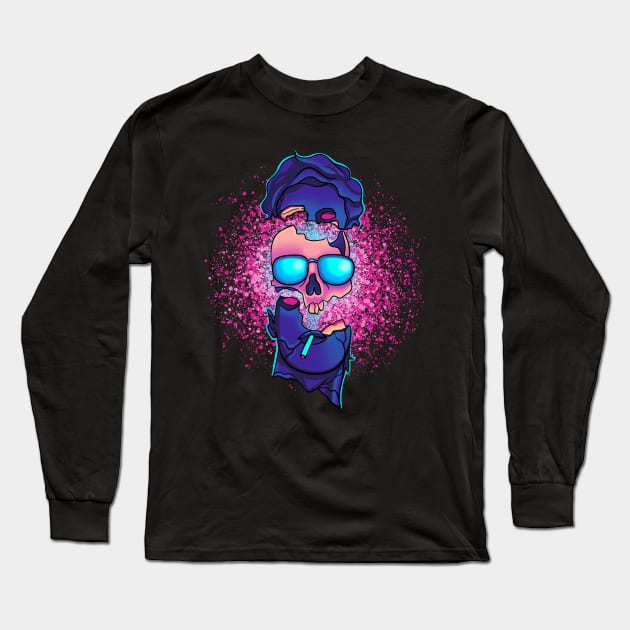 Vaporwave Sound Explosion Japanese Aesthetic Long Sleeve T-Shirt by Linco